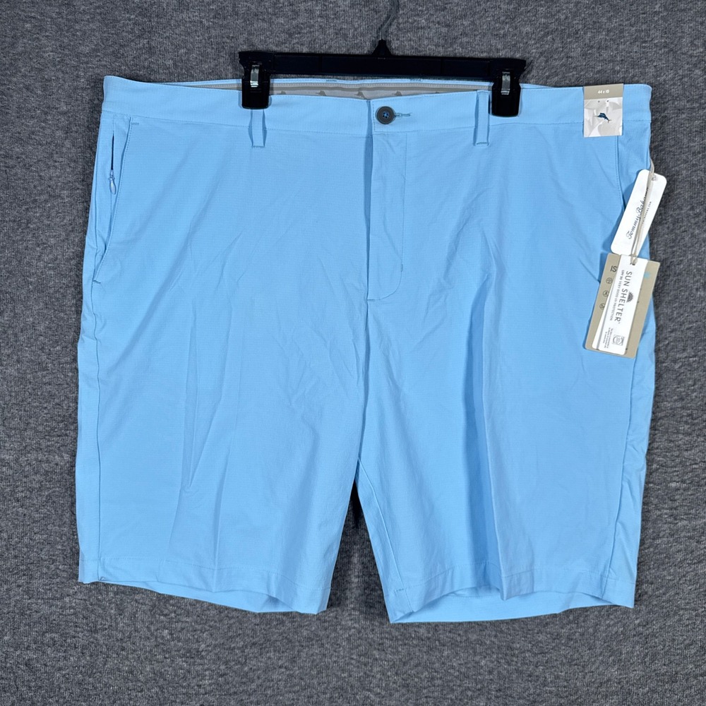 NEW Tommy Bahama Chip Shot Shorts Mens 44 Chambray Blue Golf Performance 10"